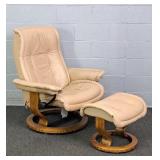 Je Ekornes Genuine Leather Stressless Recliner