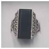Sterling Silver Marcasite Art Deco Style Sz 6