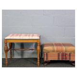 2x The Bid Crescent Furn Vintage Upholstered Ottom