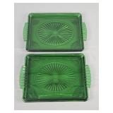 2x The Bid Emerald Green Dresser Trays