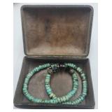 Sterling Silver Turquoise Heishi Bead 18"necklace