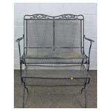 2pc Set Wrought Iron Patio Settee & Matching Table