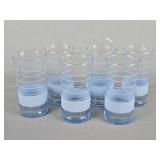 6pc  Libbey Periwinkle Blue Striped Glass Tumblers