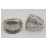 2 Sterling Silver Rings Sz 9 & 7 Tw 8.0g