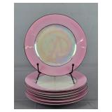 7 Pc Set Of Rw Shell Pink Dinner Plates