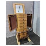 7 Drawer Mfg Wood Jewelry Armoire