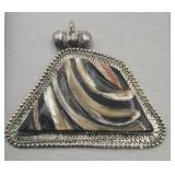 Large Abalone & Black Shell Pendant