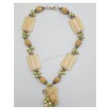 Unique (yellow Jade , Agate ?) Handmade Necklace