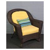Synthetic Wicker Chair W/ Cushions