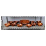 11 Pc Wooden Salad Bowl Set
