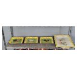 4 Pc Lot Of Rooster Themed Platter & Plates