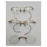 3 X Bid 12k Gold Plated Vintage Glasses One