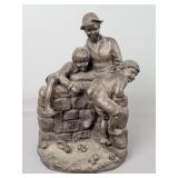 Vintage Sculpture Of Children Climbing