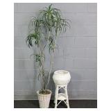 Lot Of 2 Painted Wicker Planters