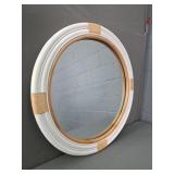 Beautiful Painted Round Rattan Style Mirror