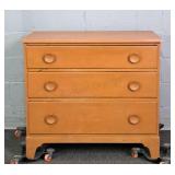 Small Mid Century 3 Drawer Painted Wood Chest