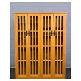 Two Section Mfg Wood Glass Door Bookcase