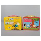 2x The Bid Vintage Peanuts Metal Lunchbox