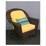 Synthetic Wicker Chair W/ Cushions