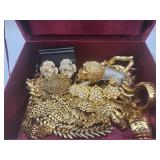 Box Of Vintage Goldtone Jewelry