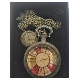 New Vintage Style Pocket Watch On Chain In Box