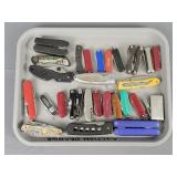 27 Pc Lot Pocket Knives - Tray Not Included