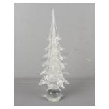14.5" Glass Christmas Tree Table Decoration