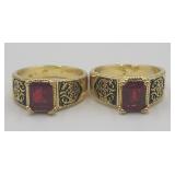 2 New Mens Costume Rings Both Sz 11