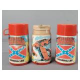 3x The Bid Dukes Of Hazard Thermos
