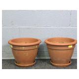 2x The Bid Heavy 14" Terracotta Planters