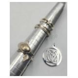 Sterling Silver Rings And Charm Tw 7.5g Dolphin