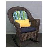 Synthetic Wicker Rocker W/ Sunbrella Cushions