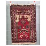 Hand Knotted Wool Accent Rug