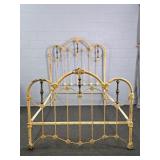 Full Size Antique Iron Bed W/ Brass Accents