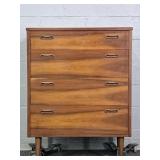 Mid Century Modern Walnut 4 Drawer Chest