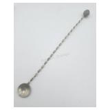 Sterling Silver Twisted Cocktail Spoon With Coin