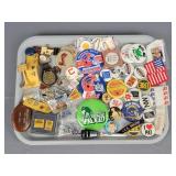 Lot Asstd Buttons, Patches, Pins And More