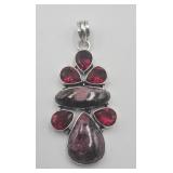 .925 Rhodonite Garnet Gemstone Pendant