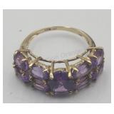 10k Yellow Gold Amethyst Ring Sz 7 Tw 3.2g