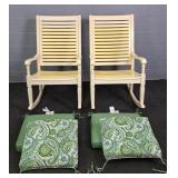 2x The Bid Heavy Painted Wood Porch Rockers