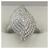 Sterling Silver Sparkling White Topaz Cocktail