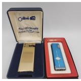 2 X Bid Vintage Colibri Pocket Lighter W/ Box