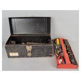 Vintage Metal Toolbox & Contents
