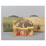 3x The Bid Vintage Metal Lunchbox