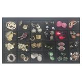 Tray Lot Pierced Earrings One Pair Clip On