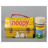 Vintage Metal Peanuts Lunchbox & Thermos