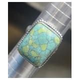 .925 Green Ring Sz 9