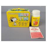 Vintage Metal Peanuts Lunchbox W/ Thermos