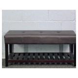 Padded Seat Upholstered Bench W/ Storage