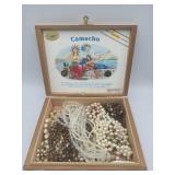 Cigar Box With Vintage Beaded Necklaces Carollee